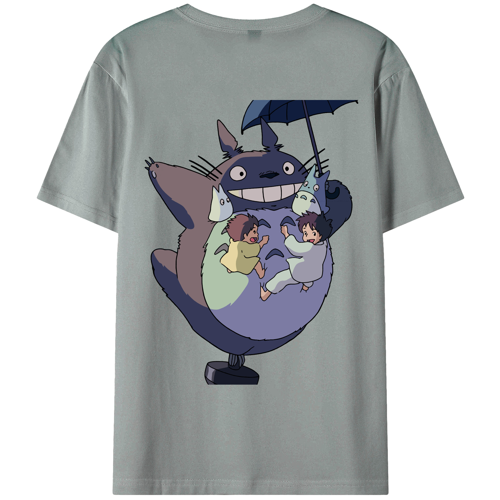 （画像用） となりのトトロ 草壁メイ 草壁サツキ My Neighbor Totoro Satsuki Kusakabe Mei Kusakabe 綿100％ メンズ半袖Tシャツ（バックプリント） 通気性